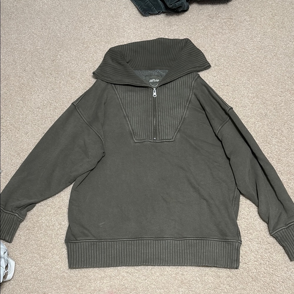 Aerie Green Zip Up Jacket